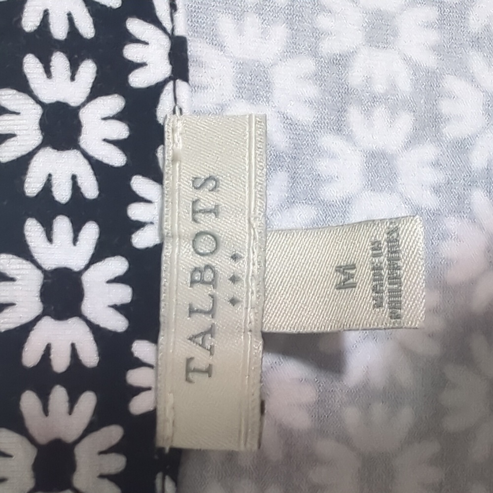 Talbots Womens Tee Shirt Dress Floral Flower Relaxed Casual Comfy Neutral Medium - Picture 3 of 8